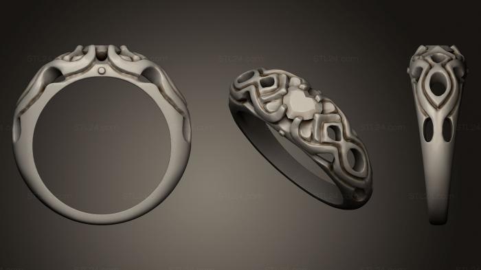 Ювелирные перстни и кольца (Сердечное кольцо, JVLRP_0091) 3D модель для ЧПУ станка